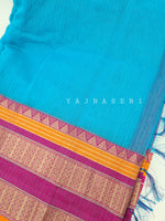 Load image into Gallery viewer, Kora Cotton Saree - Sky

