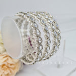 Load image into Gallery viewer, JAANVI - set of 4 bangles (silver)
