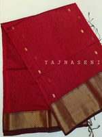 Load image into Gallery viewer, Maheswari Silk Cotton Saree - Red
