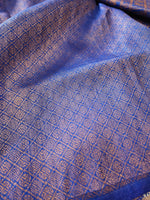 Load image into Gallery viewer, Soft silk banarasi x Copper &amp; Siiver Zari Saree - Blue
