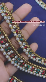 Load and play video in Gallery viewer, Anklet - Red Green stones (Gold)

