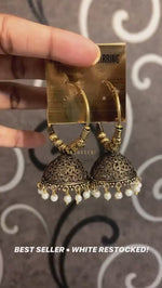 Load and play video in Gallery viewer, Ring Jhumka - White
