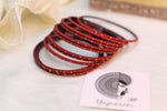 Load image into Gallery viewer, Matte dot Bangles - Dark Red
