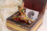 Load image into Gallery viewer, Rani-Green Gold Kada Bangle
