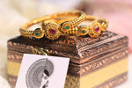 Load image into Gallery viewer, Rani-Green Gold Kada Bangle
