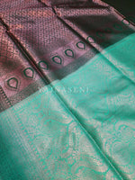 Load image into Gallery viewer, Kubera Pattu x Rose Zari Saree - Turquoise x Emerald
