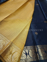 Load image into Gallery viewer, Cotton Silk Saree - Black x Gold
