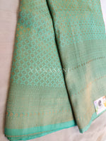 Load image into Gallery viewer, Soft silk banarasi x Copper Zari Saree - Peppermint
