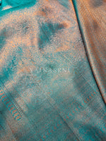 Load image into Gallery viewer, Soft silk banarasi x Copper Zari Saree - Light Blue
