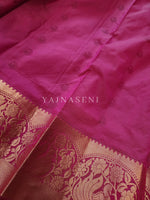 Load image into Gallery viewer, Kanchi semi soft silk x Copper zari saree - Pink
