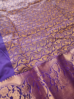 Load image into Gallery viewer, Kanchi semi soft silk x Copper zari saree - Purple
