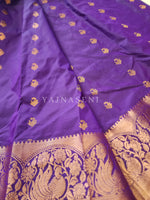 Load image into Gallery viewer, Kanchi semi soft silk x Copper zari saree - Purple
