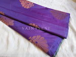 Load image into Gallery viewer, Soft Silk Borderless x Copper Motifs Saree : Purple x Green
