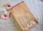Load image into Gallery viewer, Peachy - Pure Kanjivaram Silk Saree with White Gold Zari
