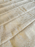Load image into Gallery viewer, Kubera Pattu x Gold Zari Saree - Vanilla
