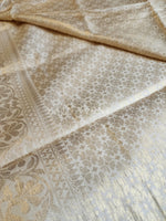 Load image into Gallery viewer, Kubera Pattu x Gold Zari Saree - Vanilla
