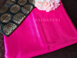 Load image into Gallery viewer, Satin saree + brocade blouse : Hot Pink
