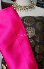 Load image into Gallery viewer, Satin saree + brocade blouse : Hot Pink
