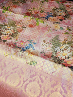 Load image into Gallery viewer, Floral x Kubera Pattu Saree - Pink
