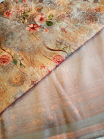 Load image into Gallery viewer, Floral x Kubera Pattu Saree - Grey
