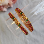 Load image into Gallery viewer, LAKSHMI - pair of kemp bangles (thin)
