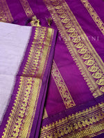 Load image into Gallery viewer, Kalyani Cotton Saree - Lavender x Dark Magenta

