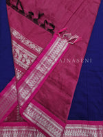 Load image into Gallery viewer, Kalyani Cotton Saree - Silver Zari : Blue x Berry x Pink

