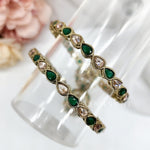 Load image into Gallery viewer, DIYA - pair of jimikki bangles (green)

