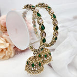Load image into Gallery viewer, DIYA - pair of jimikki bangles (green)
