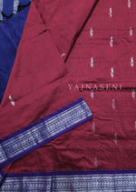 Load image into Gallery viewer, Kalyani Cotton Saree - Silver Zari : Berry x Blue x Violet

