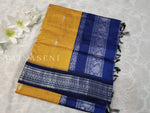 Load image into Gallery viewer, Kalyani Cotton Saree - Silver Zari : Mango x Blue
