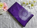 Load image into Gallery viewer, Soft Silk Borderless Silver Mandala Saree - Violet
