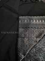 Load image into Gallery viewer, Soft Silk Borderless Silver Mandala Saree - Black
