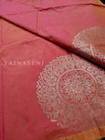 Load image into Gallery viewer, Soft Silk Borderless Silver Mandala Saree - Coral
