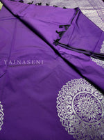 Load image into Gallery viewer, Soft Silk Borderless Silver Mandala Saree - Violet
