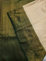 Load image into Gallery viewer, Banarasi Soft Silk Copper Zari Saree - Snowflake x Forest
