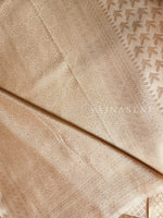 Load image into Gallery viewer, Soft Silk Copper Zari Saree - Ivory (brocade , leaf)
