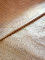 Load image into Gallery viewer, Soft Silk Copper Zari Saree - Ivory (brocade , leaf)
