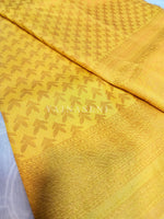 Load image into Gallery viewer, Soft Silk Copper Zari Saree - Yellow (brocade , leaf)
