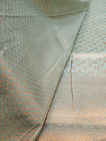 Load image into Gallery viewer, Soft Silk Copper Zari Saree - Mint (brocade , leaf)
