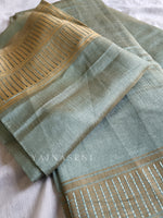 Load image into Gallery viewer, Bamboo soft silk saree : Sage
