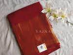 Load image into Gallery viewer, Chiffon saree x Gold border : Red
