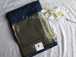 Load image into Gallery viewer, Chiffon saree x Gold border : Dark Blue
