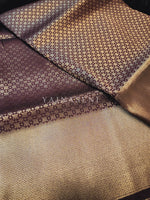 Load image into Gallery viewer, Banarasi Soft Silk Saree x Light Gold Zari - Wine
