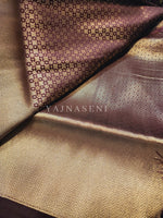 Load image into Gallery viewer, Banarasi Soft Silk Saree x Light Gold Zari - Wine
