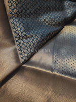 Load image into Gallery viewer, Banarasi Soft Silk Saree x Light Gold Zari - Dark Cyan
