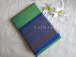 Load image into Gallery viewer, Kanchipuram Pure Cotton saree - Seafoam x Blue
