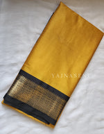 Load image into Gallery viewer, Cotton Silk Saree - MustardGold x Black
