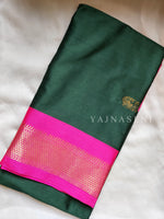 Load image into Gallery viewer, Cotton Silk Saree - Green x Pink
