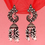 Load image into Gallery viewer, Black Peacock Glass Stone Dangler
